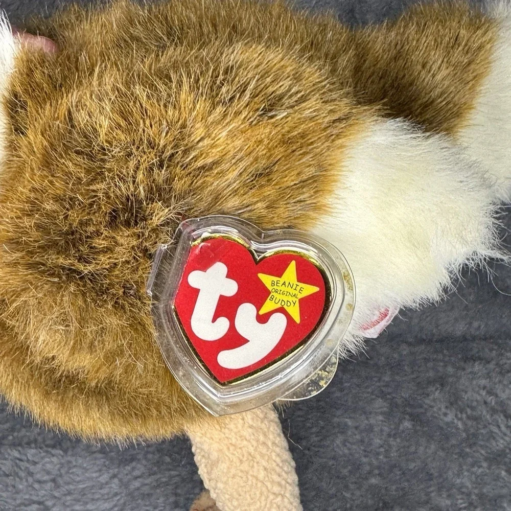 Ty Beanie Buddy Stretch Ostrich Plush Tan Brown White Stuffed Animal 14